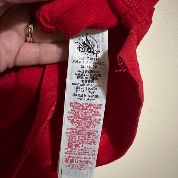 Disney Red Christmas Pajama Set Shirt - Picture 4 of 8